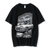 Initial D marškinėliai Japonų Anime Grafika Juokingi Harajuku Manga Marškinėliai Madingi Laisvalaikio Trumpomis Rankovėmis Marškinėliai Vasaros Vyriški Marškinėliai S