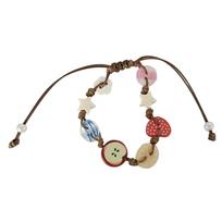 Lovely Apples Charm Bracelet for Girls with Brown Cord Fun and Stylish Accessory for Trendy Women Ladies Daily Use 2