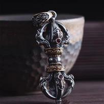 Classic Retro Buddhist Instrument Exorcist King Kong Pendant Necklace Men's Necklace Religious Good Luck Amulet Accessory Gift