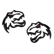 1Pc Car Metal Tyrannosaurus Rex Velociraptor Raptor Dinosaur Logo Trunk Body Badge Emblem Decals Animal Styling Sticker Accessories black