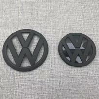 Skirta VW Volkswagen Jetta MK5 Golf Volkswagen Golf 7 MK7 2014-2017 Automobilio priekinės grotelės ir bagažinės emblema 135mm 110mm ABS 3D logotipas Ženklelis R 14-17 GOLF MK7 matinė juoda spalva