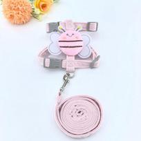 1 Set Pink Pet Leash, New Bee Design Anti-Pull Adjustable Walking Lead for Cats, Small Dogs, Outdoor Pet Supplies S rožinė