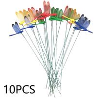 10/50pcs Colorful 3D Dragonfly Garden Yard Planter Dragonfly Flower Arrangement Dragonfly Outdoor Decor Flower Pots Decoration 10pcs raudona