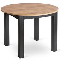Apvalus išlankstomas stalas Harry 102-142 cm Craft ąžuolas/Juodas Modernus