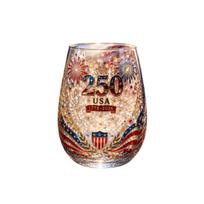 Atminimo 420 ml stiklinė be kotelio 250-ojo JAV jubiliejaus 1776–2026 M. Fejerverkų ir skydo dizainas Patvarūs gėrimo indai One Size