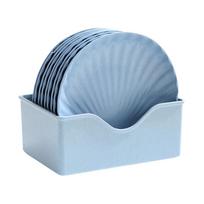 10PCS Nordic Style Shell-shaped Spit Bone Dish Microwave-safe Fruit Plate Dinner Dish  Food Scrap mėlyna