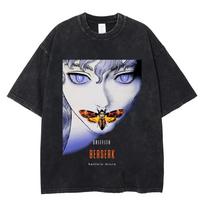 Laisvalaikio Harajuku Vintažiniai Hip Hop Drabužiai Anime Berserk Griffith Marškinėliai Skalbti Manga Grafiniai Per dideli Y2k Marškinėliai Unisex S įvairiaspalvis