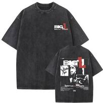 Y2k Tshirt Men New in Top & Tees Mens T-Shirt Rapper The Notorious Big L Lifestylez of The Poor and Dangerous Vintage Washed XL black