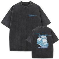 Vintage Washed Drake Iceman Album 2026 Double Sided Print T Shirt Men's Women Harajuku Fashion Casual Oversized Cotton T-shirts S įvairiaspalvis