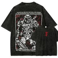 Unisex Fit Washed Oversized TShirt Unisex Women Classic Game Doom Graphic Tee Streetwear Harajuku Vintage Tee FeUnisex Unisex Clothing S įvairiaspalvis