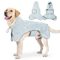 Super Absorbent Quick Dry Dog Bath Robe Soft Wearable Towel Coat For Medium Large Dogs Pet Shower Cleaning Supplies M žalia