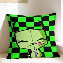 Pillow Cover I-Invader Zim Anime Vintage Pillow Case For Wedding Party Home Decor Pillowcases Peach skin 18*18(CM)-1Pcs