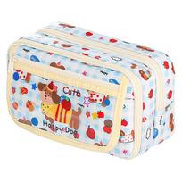 Large Capacity Dopamine Puppy Pencil Bag Cosmetics Storage Pen Pencil Case  School Office mėlyna