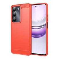 Skirta Realme 14X dėklas Realme 14X dangtelis Funda Atsparus smūgiams Šlifuotas TPU Neslystantis Silikoninis Apsauginis telefono galinis dangtelis Skirta Realme 14X realme 14x raudona