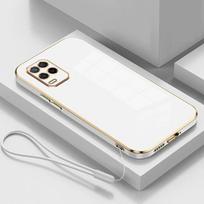 Oppo A54 dėklas OPPO A55 telefono dėklas oppo A54 4G dėklas A55 4G dangtelis CPH2239 CPH2325 Prabangus kvadratinis dengtas smūgiams atsparus galinis dangtelis OPPO A54 4G sniego baltumo spalva