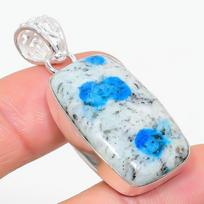 Natural K2 Blue Azurite Gemstone 925 Sterling Silver Gift Pendant 1.89  G5C76
