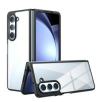 Samsung Galaxy Z Fold 6 5 4 Fold6 Fold5 Matinis Pirštų atspaudams atsparus Skaidrus Smūgiams atsparus TPU dėklas Apsauga nuo kritimo Negelstantis Galinio dangtelio apsauginis apvalkalas Z Fold4 skaidri