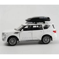 1/32 Nissan Patrol Alloy Diecast Y62 žaislinis automobilio modelis su kelioninio stovo garsu ir šviesa atsitraukiama transporto priemonių kolekcija Vaikų žaislai balta