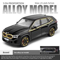 Nauja 1:24 mastelio XM lydinio automobilio žaislo modelis su garso ir šviesos efektais bei laikrodžio mechanizmu. Tinka vaikams ir kolekcionieriams. Berniukų dovana. Patvarus juoda
