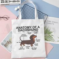 Anatomija Gyvenimas geresnis su taksu Juokingi Rankinės Pečių Krepšiai Kasdieniai apsipirkimai Merginų rankinė Moteriškas Elegantiškas drobinis krepšys 24*26cm