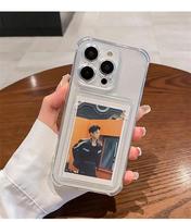 For iPhone 16 15 14 13 12 11 ProMax Mini X XS 7 8 14 15 16 Plus Transparent Card Slot Bag Phone Case Clear Shockproof Back Cover iphone 7 8 Or SE2020 skaidri