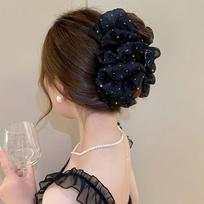 Stylish Hair Clip Big Bow Hair Clip Trendy Hairstyle Tool Black