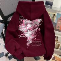 Vyšnių Žiedų Audra Vyriškas Retro Džemperis Su Gobtuvu - Laisvo Kirpimo, Pamušalas iš Fleece, Ilgomis Rankovėmis, Madingas Amerikietiškas High Street Stilius 4XL (180-200 Jin) bordinė