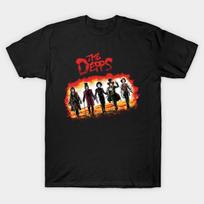 Men Black Print T-shirt The Depps No-Cut Transfer Paper Print Cotton Tshirt 4XL juoda