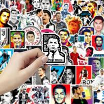 52-Piece Cristiano Ronaldo Graffiti Stickers Set: Waterproof Decorative Decals for Suitcases, Cars, Guitars & World Cup Themes B189