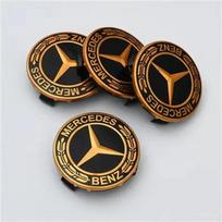 Naujas 2025 m. automobilio lipdukas Mercedes Benz 4 vnt./rinkinys 75 mm Mercedes Benz AMG W203 W206 W220 W205 W211 W212 Automobilio ratlankio centras Hu geltona
