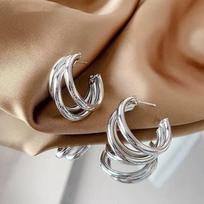 Fashion Metal Twisted Knotted Stud Earrings For Woman Exaggerated Gold Silver Color Geometric Statement Earrings Jewelry