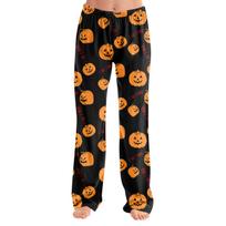 Adult Loose Fit Halloween Printed Casual Home Pants Without Drawstring Comfortable Straight Leg Lounge Trousers for Men and Women L juoda