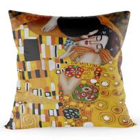 Gustav Klimt Painting Cushion Cover Gold Pattern Print Pillow Cover Satin 40*40 Cm Throw Pillowcase Decorative For Home Peach skin 18*18(CM)-1Pcs