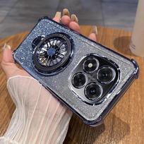 Gyro Holder Glitter Case For Xiaomi Redmi Note 14 Pro Plus 5G 13 12 Turbo 3 4 15C 14C 13C Clear Shockproof Plating Soft Cover Redmi 15C