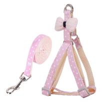 Durable Bow Dog Harness Breathable Anti Break Dog Chest Walking Pet Dog Leash Pet Supplies (Pink,S) rožinė
