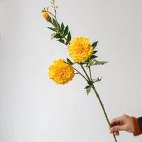 73cm Length Artificial Chrysanthemum Flowers 3 Heads Fake Marigold Bouquet  Wedding Bouquet oranžinė