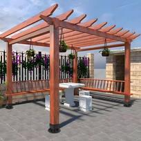2pcs Rust Resistant Pergola Post Bracket Durable 2X2 Square PostBase Brackets Sturdy Metal Constructio Heavy Duty Black