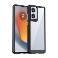 For Motorola Moto Edge 50 Fusion Case Motorola Moto Edge 50 Fusion Cover Shockproof Hard PC TPU Silicone Protective Phone Cover Moto Edge 50 Fusion juoda