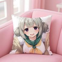 Sexy Anime A-Araga Kiwi Cushion Cover Pillowcase Short Plush Invisible Zipper Room Sofa Cushion Cover Peach skin 18*18(CM)-1Pcs