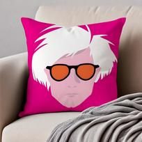 Pop American Abstract Art A-Andy W-Warhol Cushion Cover Pillowcase Anti-Dustmite Invisible Zipper Short Plush Sofa Cushion Peach skin 18*18(CM)-1Pcs