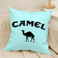 Classic Vintage Camel Pillow Case Natural Linen Double-Sided Printing Sofa Home Decor Cushion Cover Peach skin 18*18(CM)-1Pcs