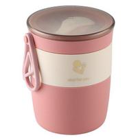 450ml Comfortable Grip Lunch Box Good Sealing Practical Soup Cereal Food Thermal Container with Cutlery rožinė