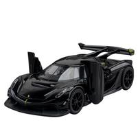 1:32 mastelio lydinio Koenigsegg Jesko superautomobilio žaislinis modelis su garsu ir šviesa, retro atitraukimo veiksmas - Ideali dovana vaikams, autentiškos detalės 111 juoda