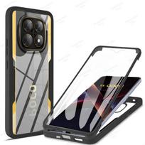 Smūgiams atsparus 360° viso korpuso telefono dėklas POCO F7 Ultra X7 M6 X6 F6 Pro C65 silikoninis dėklas POCO X5 X4 X3 F5 Pro dangtelis For POCO F7 Ultra juoda