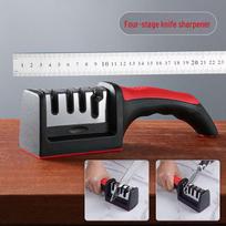Four-Stage Knife Sharpener: Quick 5-Second Sharpening for Kitchen Knives and Scissors with Fine Grinding and Versatile Blade Care.