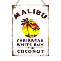 Malibu Metal Sign Man Cave Home Bar Plaque Backyard Pub Shed Kitchen Wall Decor 20X30CM