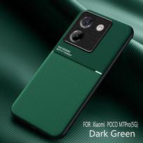 For Xiaomi Poco M7 Pro 5G Shockproof Case Magnetic Car Holder Leather Silicone Case Poco M7 Pro 5G Coques Protect Poco M7 Pro 5G Poco M7 Pro 5G tamsiai žalia spalva