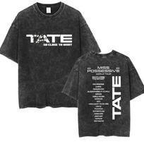 Vintage Washed Tate McRae So Close To What World Tour 2026 Fans Gift T Shirts Men Women Hip Hop Loose Clothing Oversized T-shirt S įvairiaspalvis