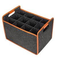 Wine Travel Bag 12-Bottle Felt Wine Carrier Storage Box with Divider Liquor Bottle Tote with Comfort Handle Portable Wine Tote