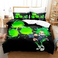 Kawaii Game Splatoon 3 Bedding Set Single Twin Full Queen King Size Bed Set Adult Kid Bedroom Duvet cover Sets Bed Sheet Set EU Single 135x200cm